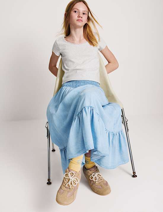 Tencel Shirred Maxi Skirt (6-16 Yrs)