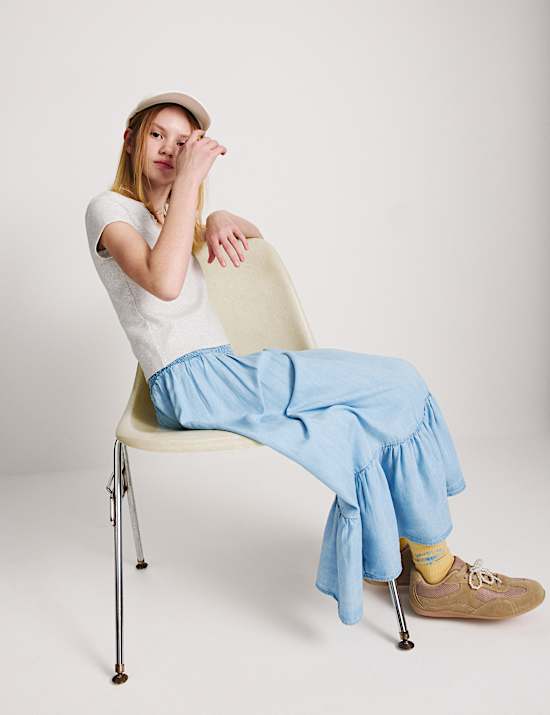 Tencel Shirred Maxi Skirt (6-16 Yrs)