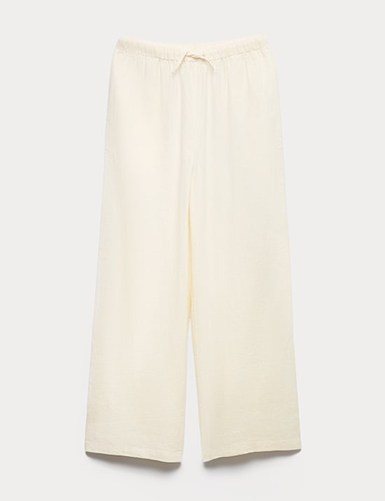 Wide Leg Trousers with Linen (6-16 Yrs)