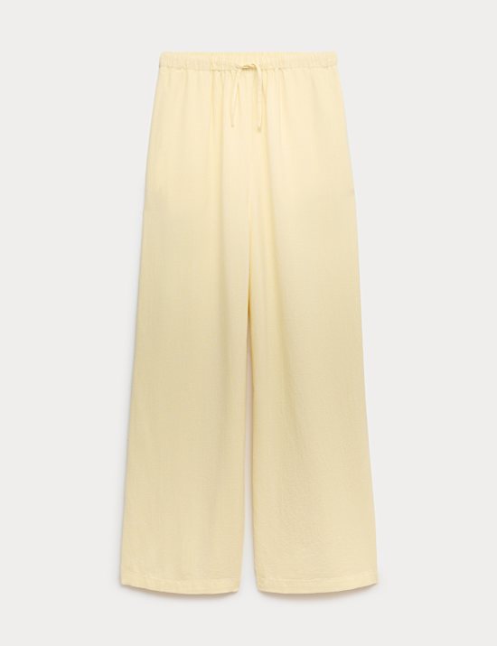 Wide Leg Trousers with Linen (6-16 Yrs)