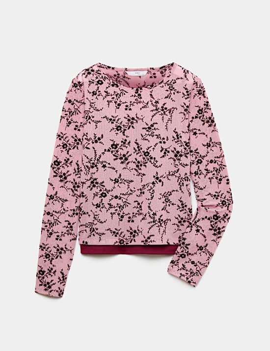 Floral Mesh Top (6-16 Yrs)