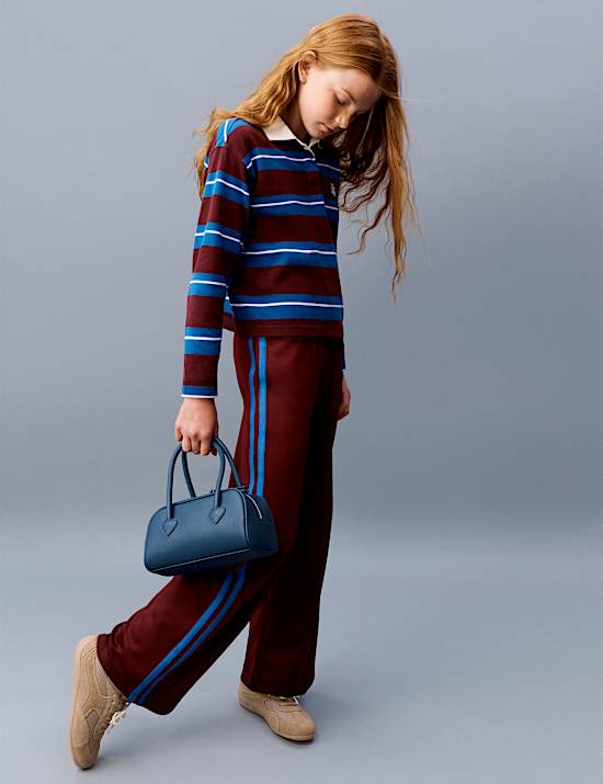 Pure Cotton Striped Rugby Top (6-16 Yrs)