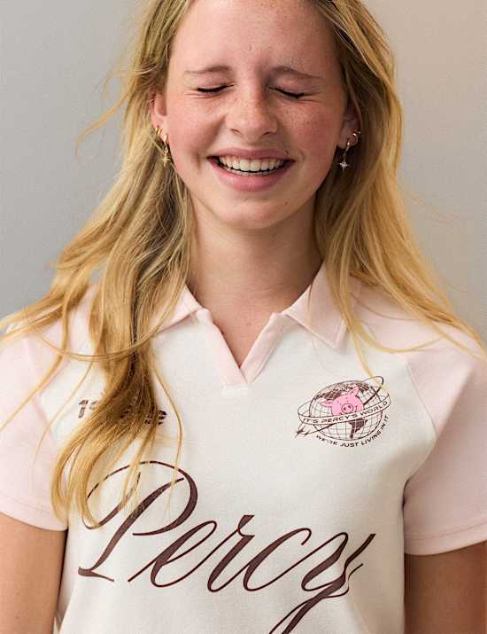 Cotton Rich Percy Pig&trade; Cropped Rugby Top (6-16 Yrs)