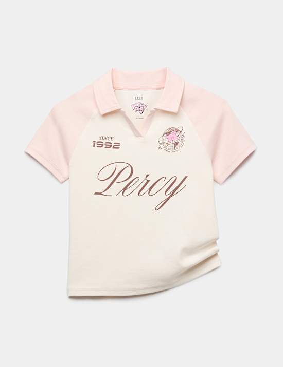 Cotton Rich Percy Pig&trade; Cropped Rugby Top (6-16 Yrs)