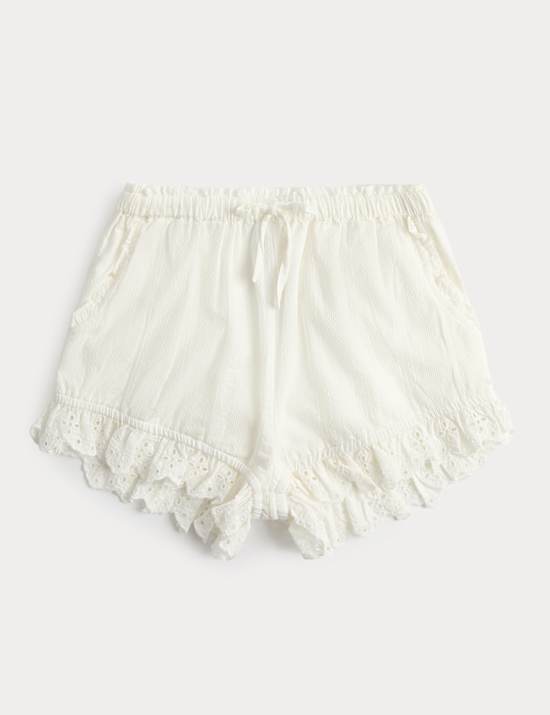 Pure Cotton Broderie Trim Bloomer Shorts (6-16 Years)