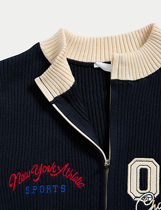 Cotton Rich Varsity Zip Jumper (6-16 Yrs)