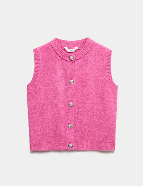 Button Through Knitted Vest (6-16 Yrs)