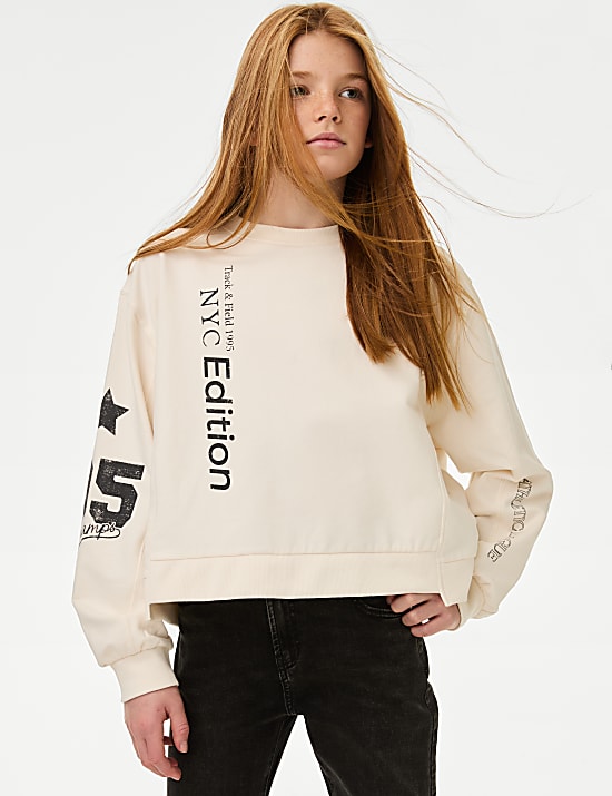 Cotton Rich Slogan Sweatshirt (6-16 Yrs)