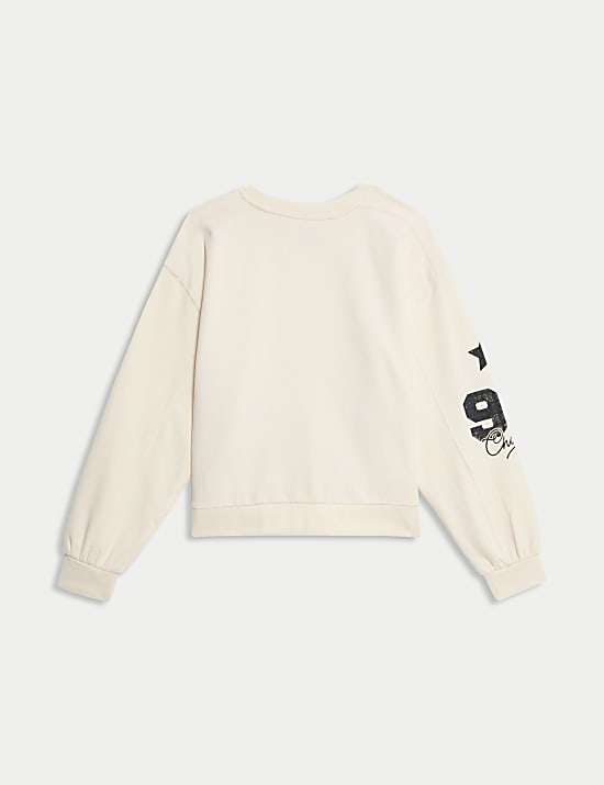 Cotton Rich Slogan Sweatshirt (6-16 Yrs)