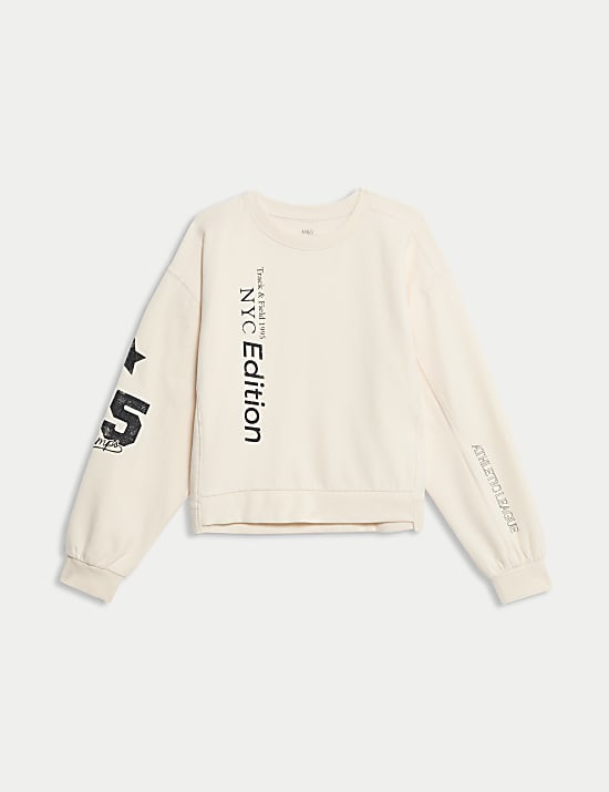 Cotton Rich Slogan Sweatshirt (6-16 Yrs)