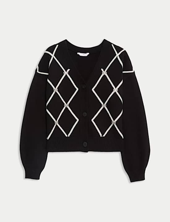 Diamante Bow Cardigan (6-16 Yrs)