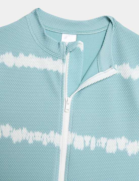 Striped Tie Dye Zip Swimsuit (6-16 Yrs)