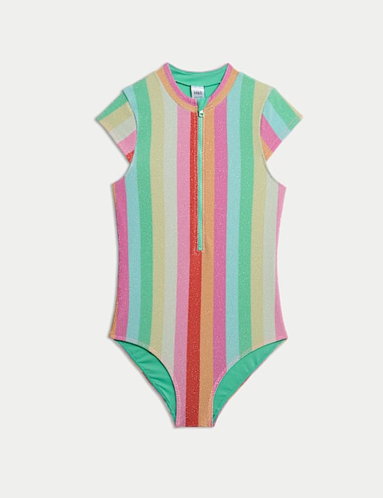 Glitter Striped Swimsuit (6-16 Yrs)