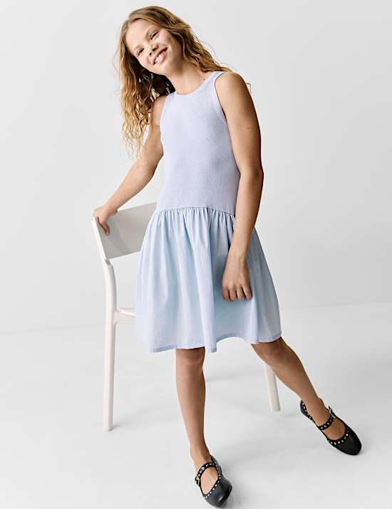 Cotton Rich Ribbed Dress (2-16 Yrs)