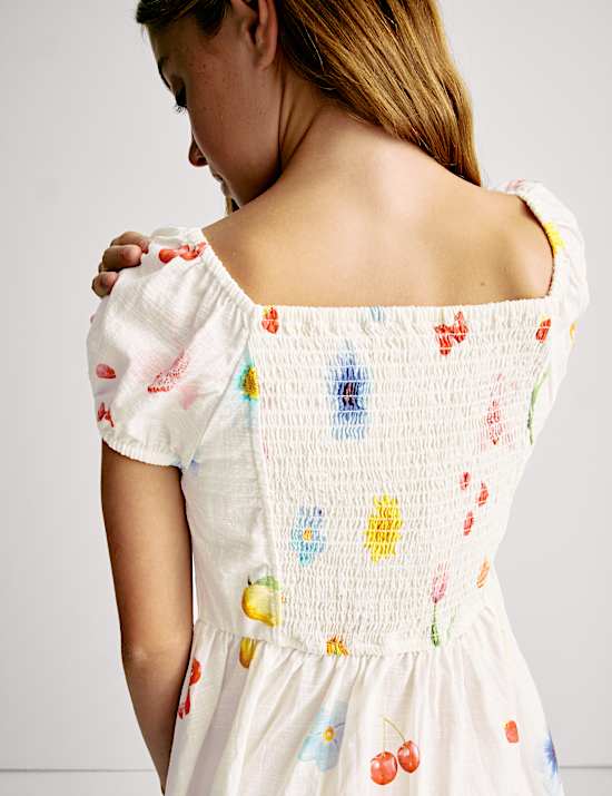 Pure Cotton Floral Dress (6-16 Yrs)