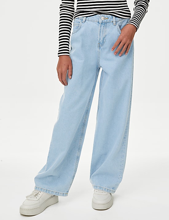 Denim-Jeans mit weitem Bein (6–16 J.)