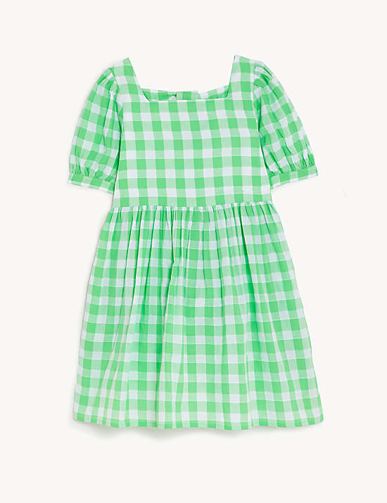 Pure Cotton Checked Dress