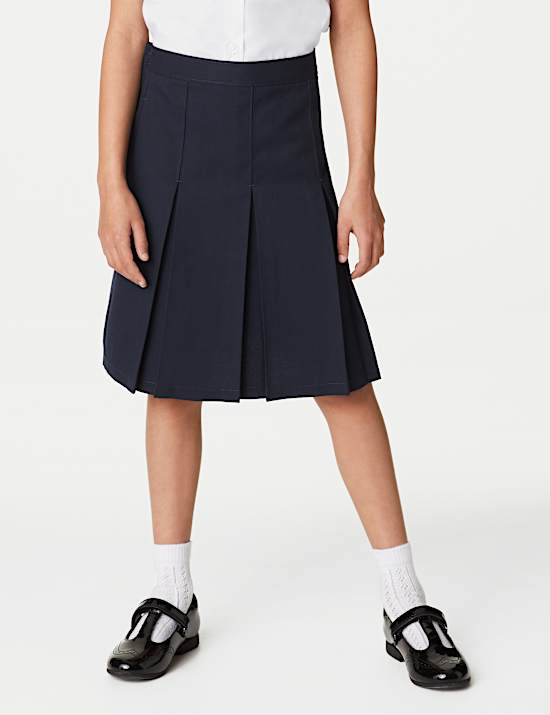 Girls' Permanent Pleats School Skirt (2-16 Yrs)