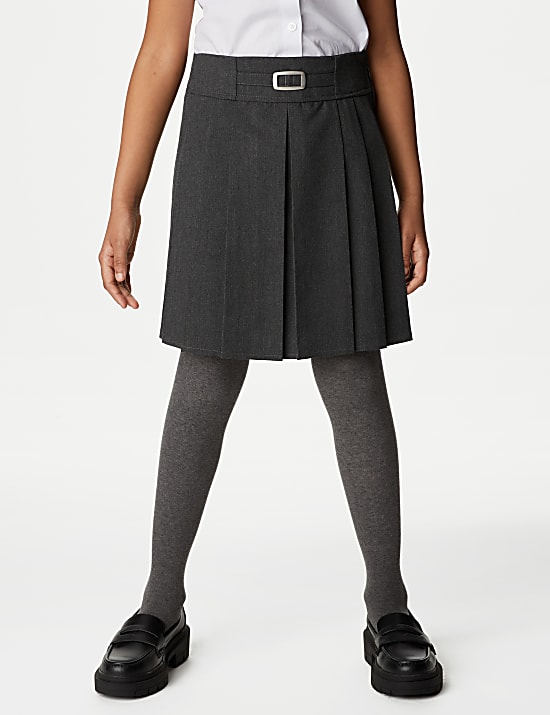 Girls' Permanent Pleats School Skirt (2-16 Yrs)