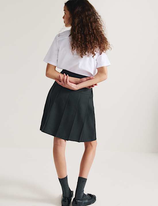 2 Pack Girls' Pleated School Skirts (2-18 Yrs)