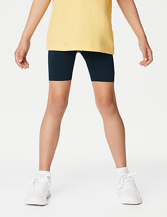 2pk Girls' Cotton Rich School Cycling Shorts (2-16 Yrs)
