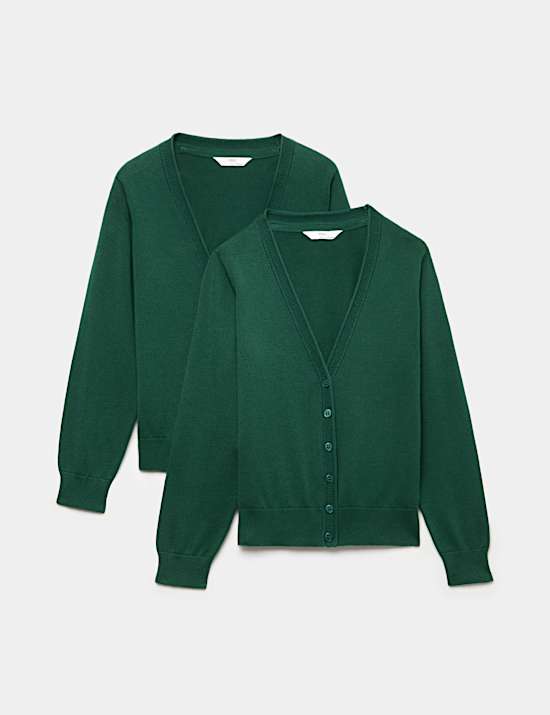 Pack de 2 c&aacute;rdigan escolares 100 % algod&oacute;n para ni&ntilde;as (3-18 a&ntilde;os)
