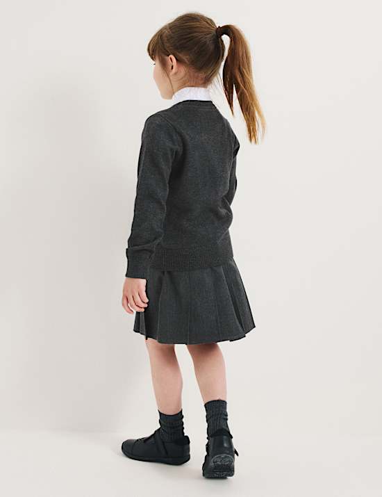 2 Pack Girls' Pure Cotton School Cardigan (3-18 Yrs)