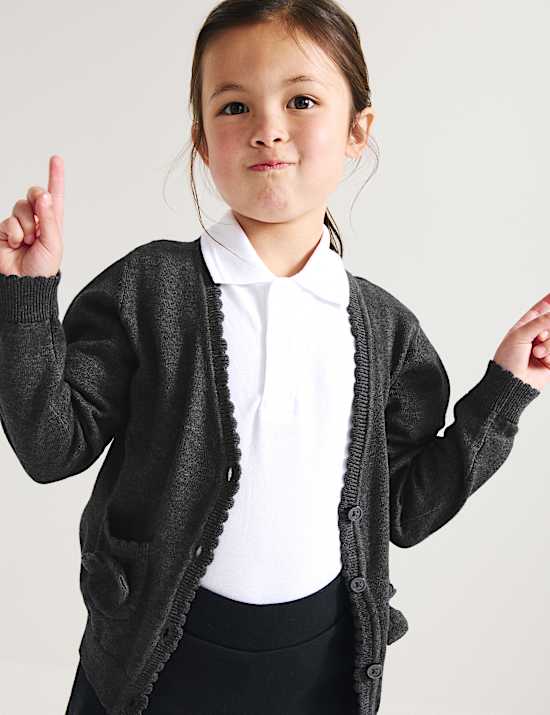Pure Cotton Bow Pocket Cardigan (3-18 Yrs)