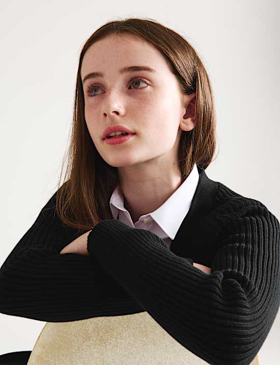 Pure Cotton V-Neck StayNew&trade; School Cardigan
