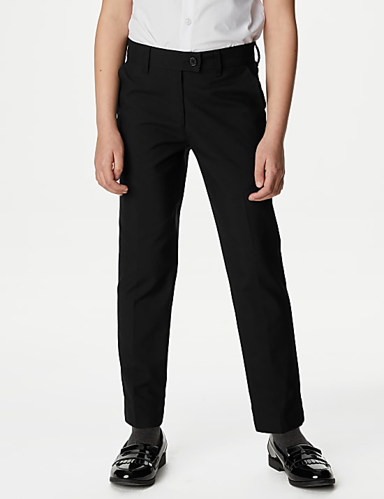 2 Pack Girls' Skinny Leg School Trousers (2-18 Yrs)