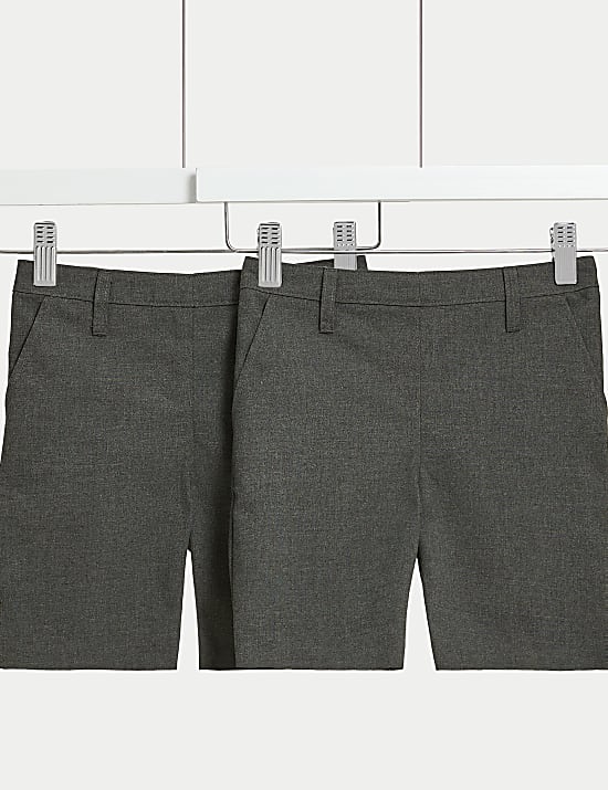 2pk Girls' Slim Leg School Shorts (2-16 Yrs)