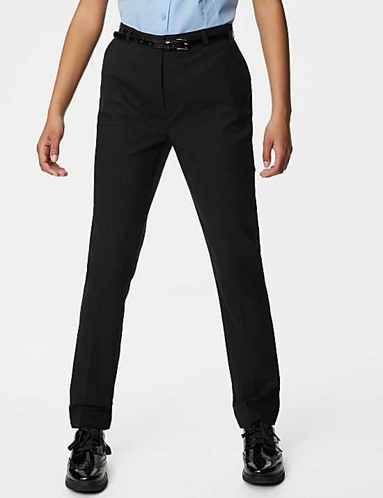 Pantalon fille coupe super skinny avec ceinture, idéal pour l’école (du 2 au 18 ans)