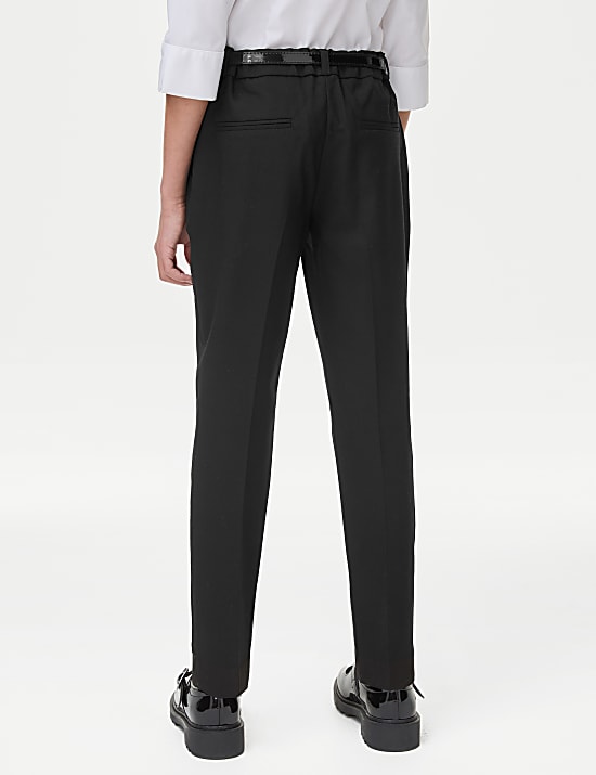 Pantalon fille coupe skinny avec ceinture, idéal pour l'école (du 2 au 18 ans)
