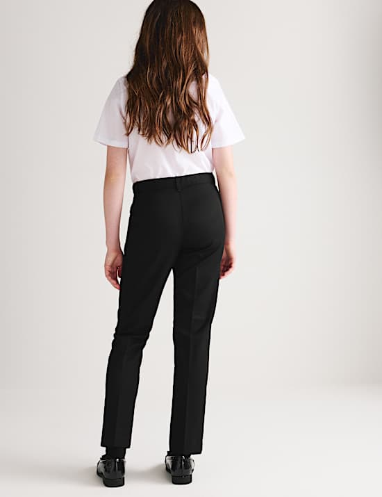 2 Pack Girls' Slim Leg School Trousers (2-18 Yrs)