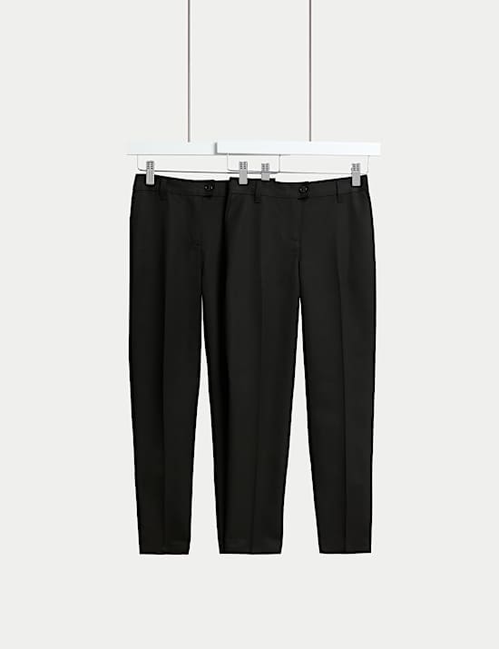 Lot de 2 pantalons filles coupe standard, parfaits pour l’école (du 2 au 18 ans)