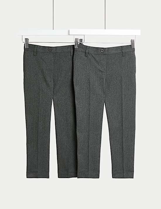Lot de 2 pantalons filles Plus Fit coupe standard, parfaits pour l’école (du 2 au 18 ans)