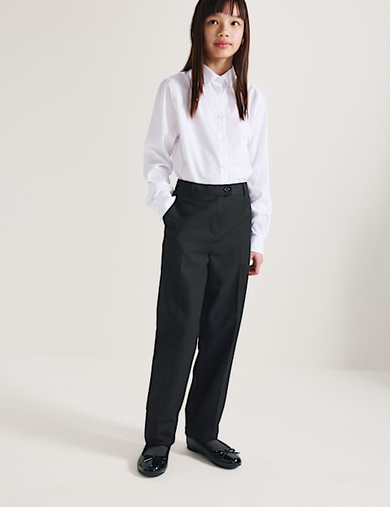 2 Pack Girls Regular Leg Trousers (2-18 Yrs)