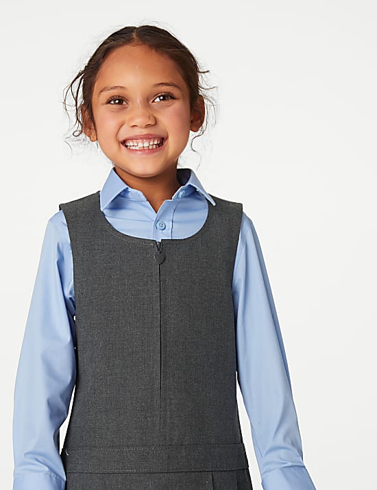 2pk Girls’ Pleated School Pinafores  (2-12 Yrs)