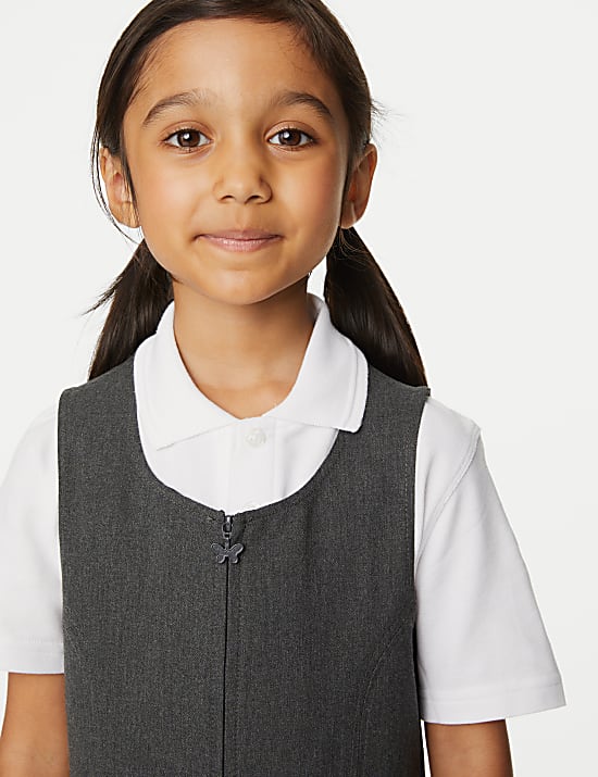 Girls' Plus Fit Pleated School Pinafore (2-12 Yrs)