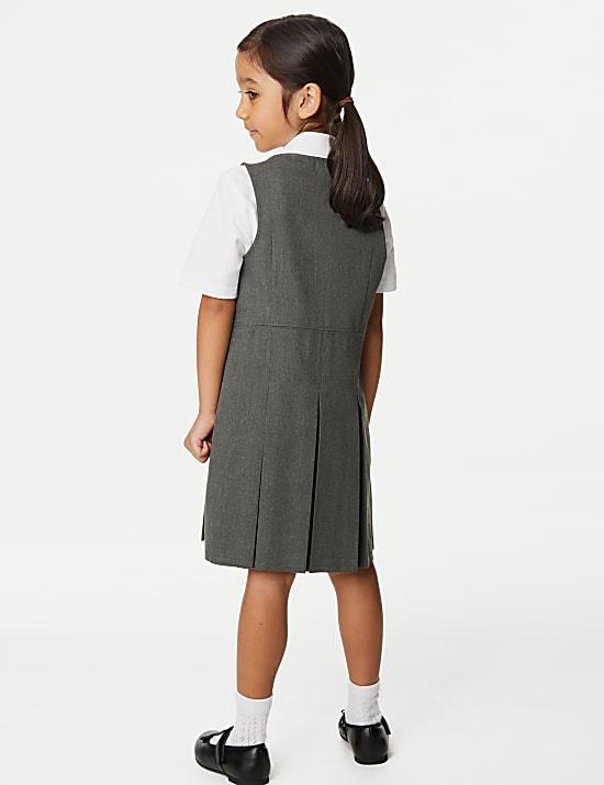 Girls' Pleated School Pinafore  (2-12 Yrs)