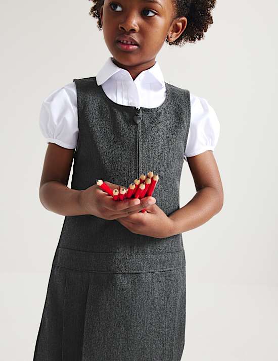 2 Pack Pleated Pinafore School Dresses (2-12 Yrs)