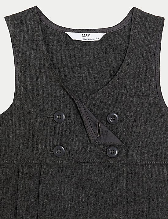 Girls' Double Breasted School Pinafore (2-12 Yrs)
