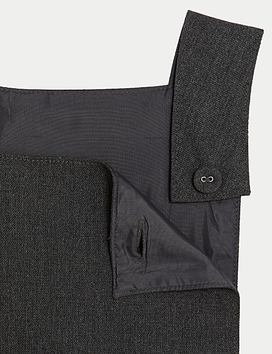 Girls' Pleated Bib School Pinafore  (2-12 Yrs)