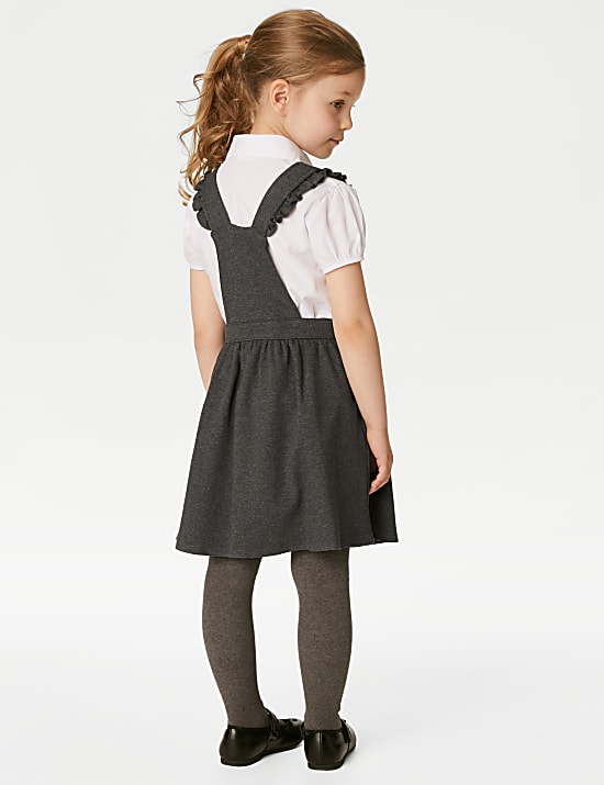 Girls' Jersey Frilled School Pinafore (2-12 Yrs)