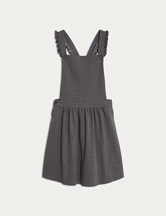 Girls' Jersey Frilled School Pinafore (2-12 Yrs)