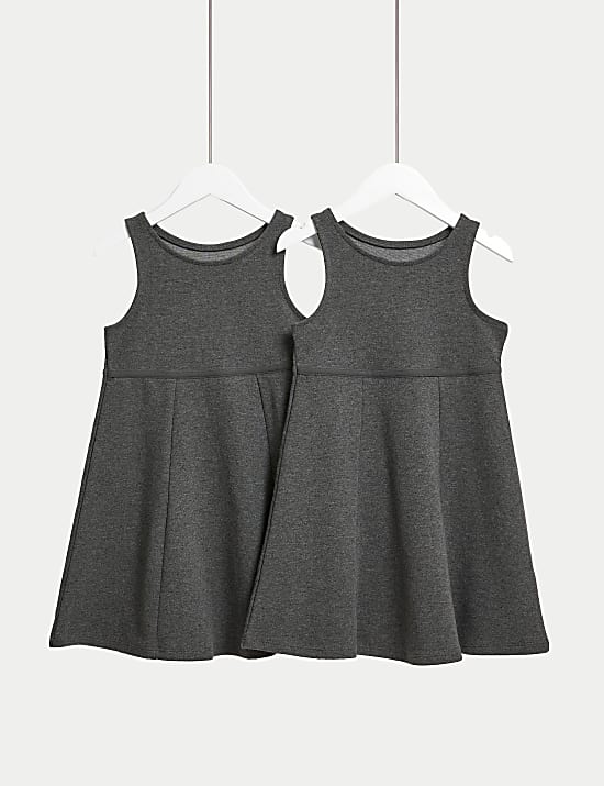 2pk Girls' Jersey School Pinafores (2-12 Yrs)