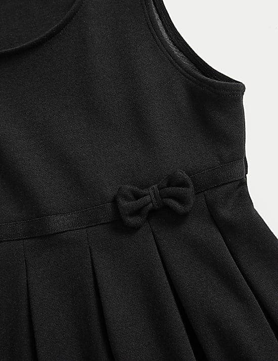 2pk Girls' Jersey Bow School Pinafores (2-12 Yrs)