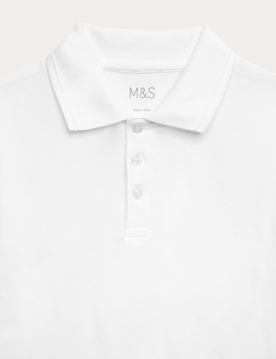 Set van 5 uniseks, zuiver katoenen schoolpoloshirts (2-18 jaar)