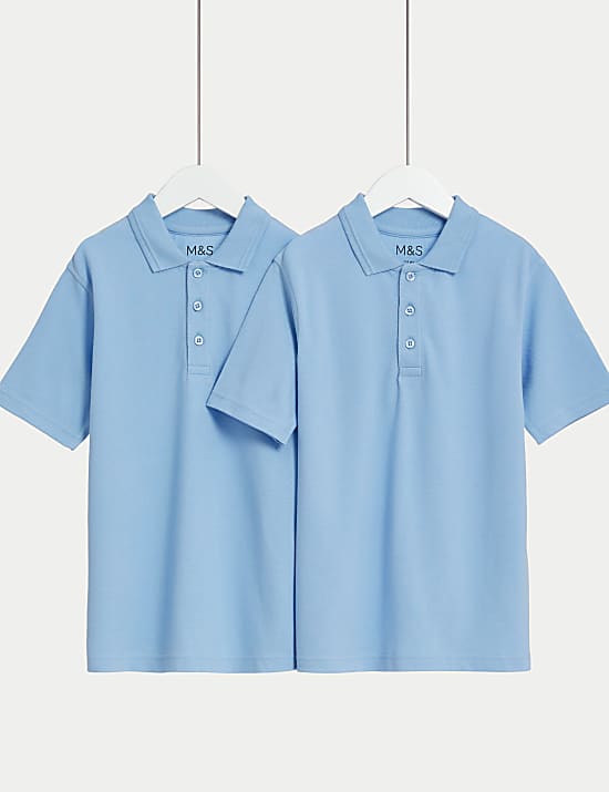 Set van 2 uniseks schoolpoloshirts met Stain Resist (2-18 jaar)