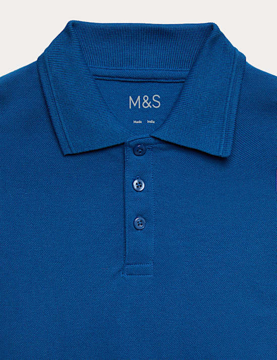 2 Pak Kemeja Polo Seragam Sekolah Tahan Noda Unisex (2-18 Thn)